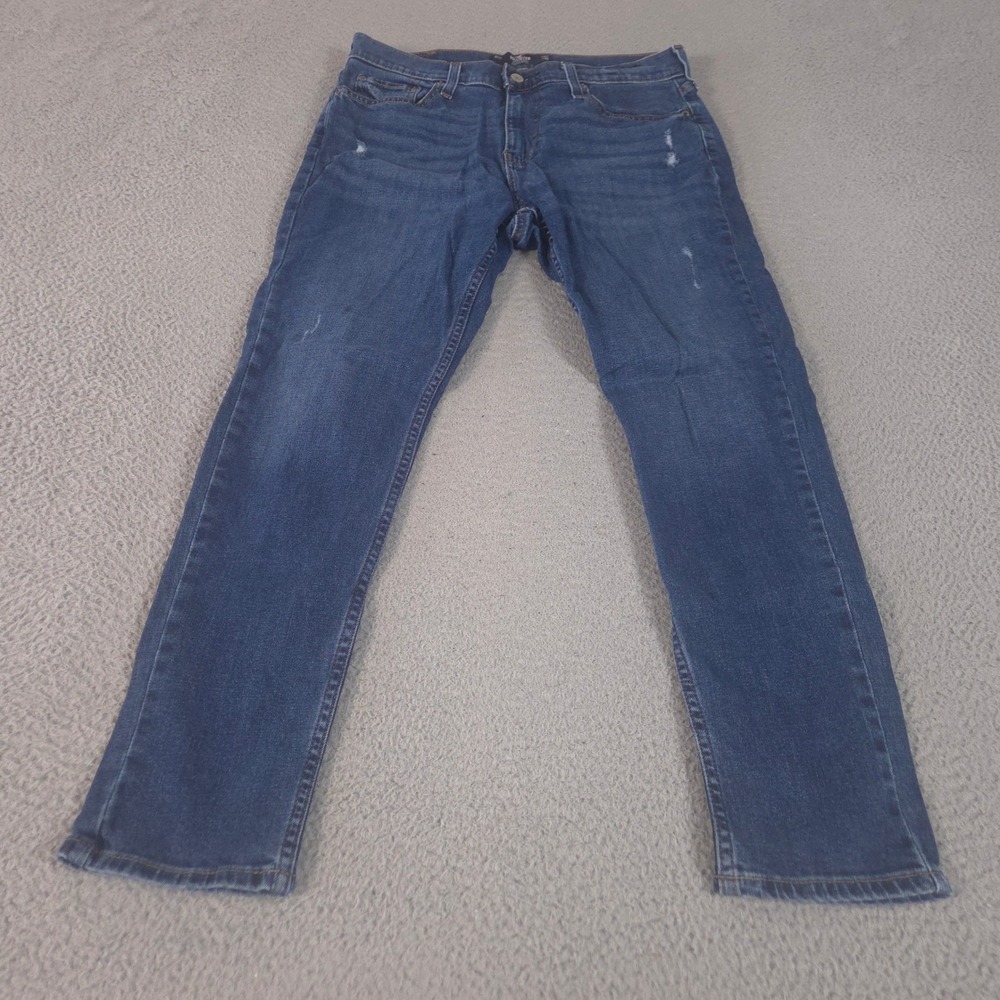 Hollister Jeans Mens 31x30 Blue Athletic Skinny Epic Flex Distressed Denim Pants